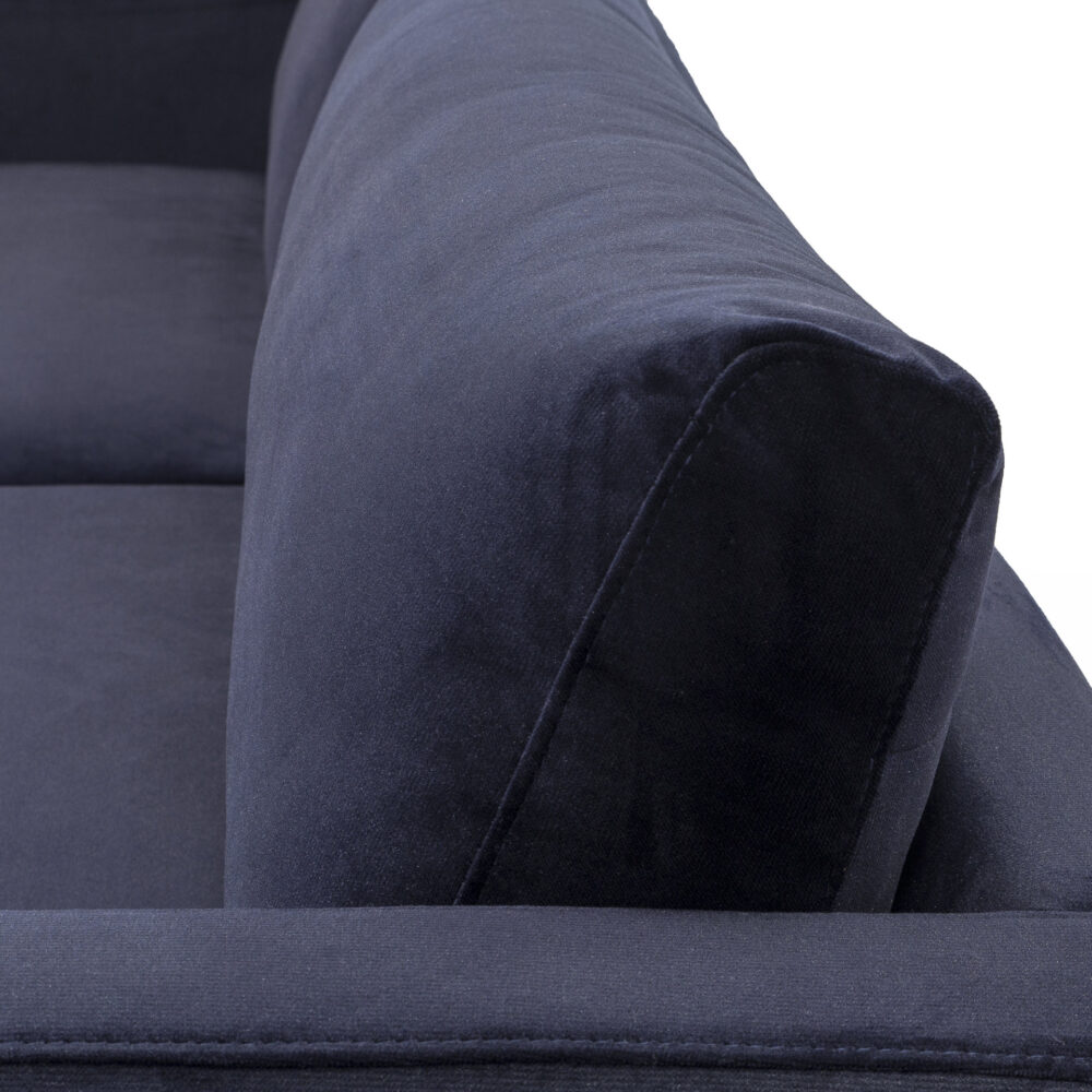 Detailfoto van Bank Correa lease velvet blauwe stof