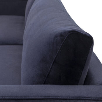 Detailfoto van Bank Correa lease velvet blauwe stof