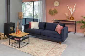 Bank Correa velvet blauw sfeerfoto velvet bankstel