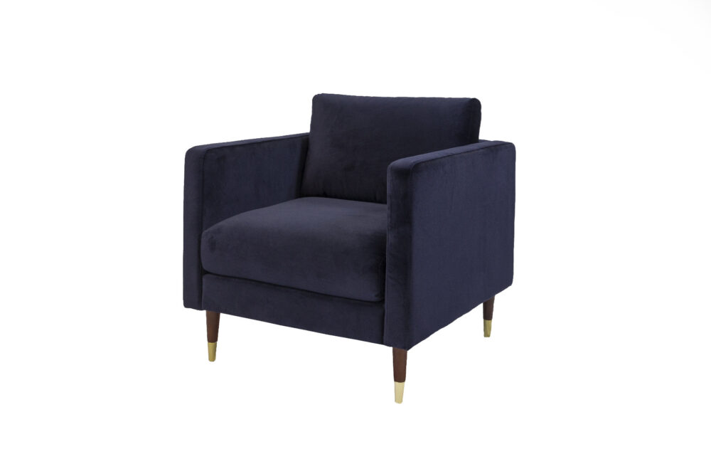 Fauteuil Correa Trendy Velvet in Blauw vooraanzicht