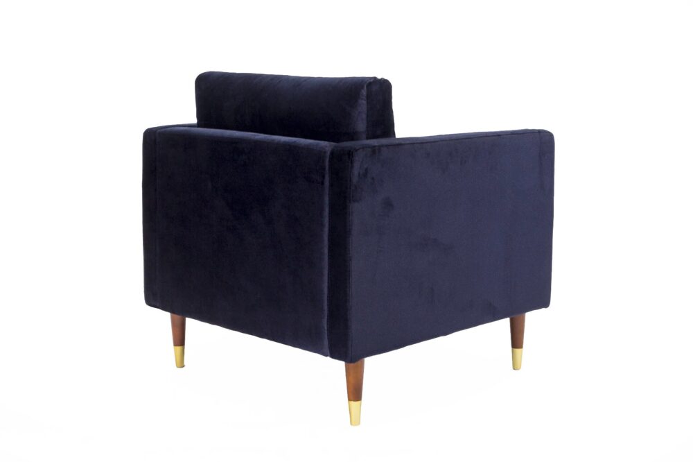 Fauteuil Correa Velvet blauw achteraanzicht betalen per maand