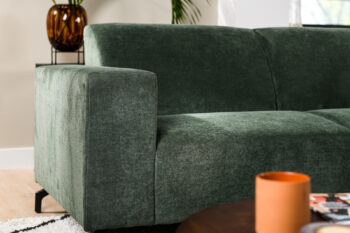 Hoekbank Peterson Velvet groen detailfoto van de leuning