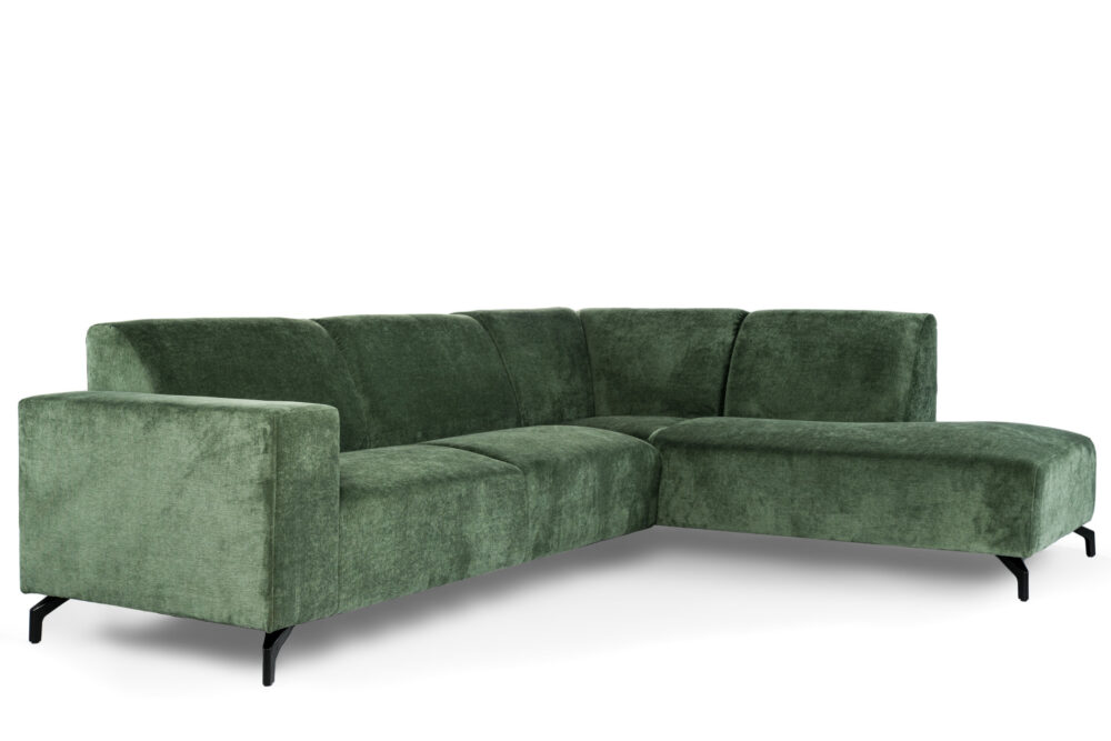 Hoekbank Peterson velvet groene bank
