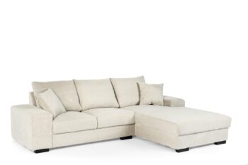 Ribcord hoekbank leasen model Barlow in Beige