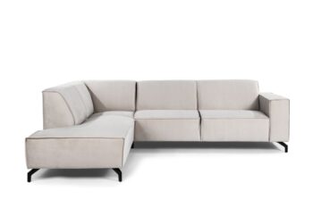 Witte hoekbank leasen met hoek links