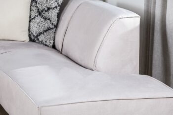 Close up hoekbank Kai witte velvet bankstel