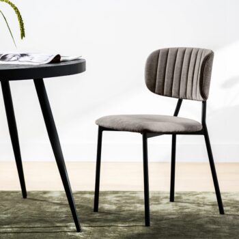 Eetkamerstoel Quinn Leasen Cali Luxe Zwarte poten