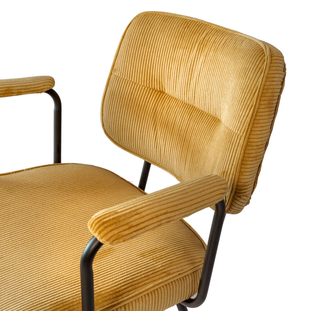 Eetkamerstoel Ribbens Leasen bovenaanzicht van stoel met ribcord bekleding
