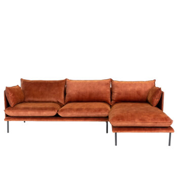 Luxe zachte Hoekbank leasen model Willem koper kleur
