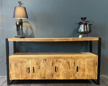 Tv-dressoir Elle Stoer en breed mangohouten dressoir voor tv of decoratie